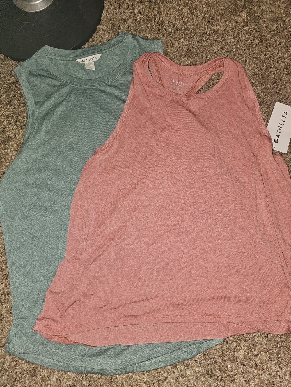 Athleta Pink & Teal Lightweight Tanks - Picture 1 of 4